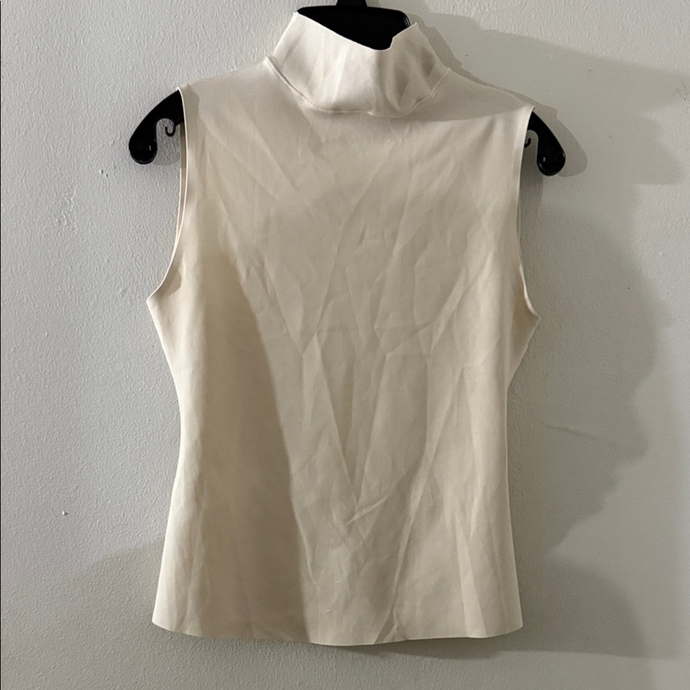 Zara Cream Sleeveless High Neck Blouse